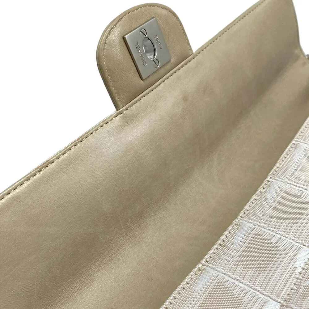 Chanel New Travel Line / Chocolate Bar Stitch Shoulder Bag Nylon Jacquard